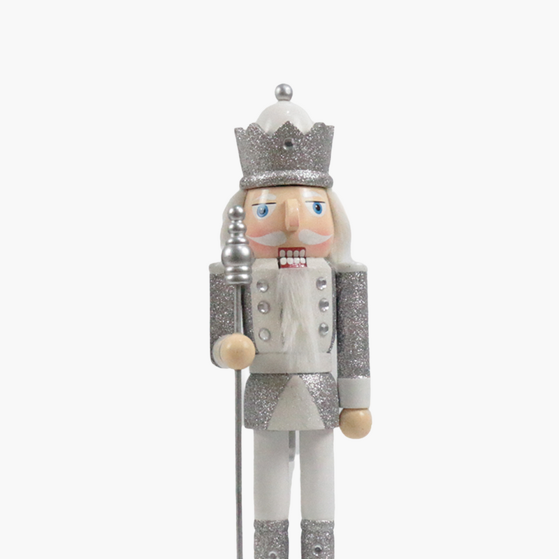 JC Beyaz&Gümüş Asalı Stantlı Nutcracker 25 cm