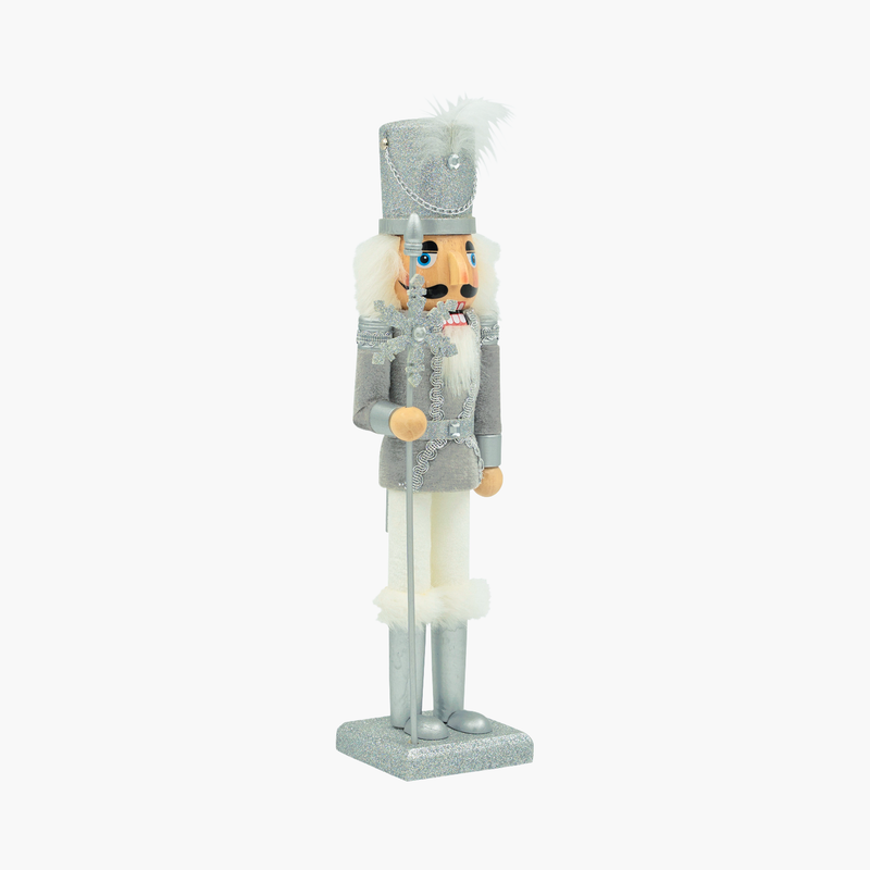 JC Beyaz&Gümüş Stantlı Nutcracker 38 cm