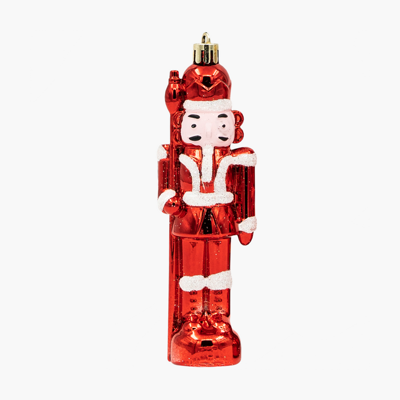 JC Kırmızı Parlak Nutcracker Ağaç Süsü Seti 12cm (4 Parça)