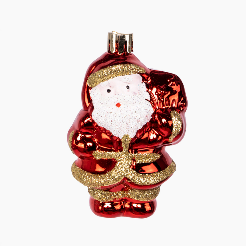 JC Kırmızı Santa Ağaç Süsü Seti 8cm (3 Parça)