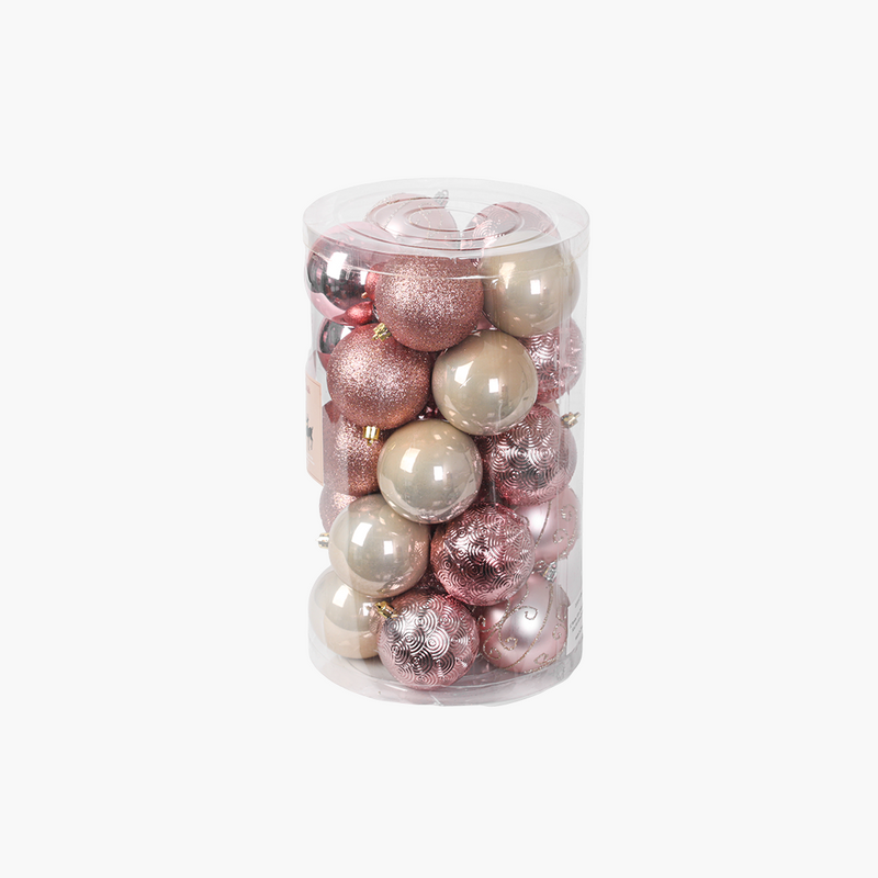 JC Pembe, Altın Premium Ağaç Süsü Seti 8cm (24 Parça)