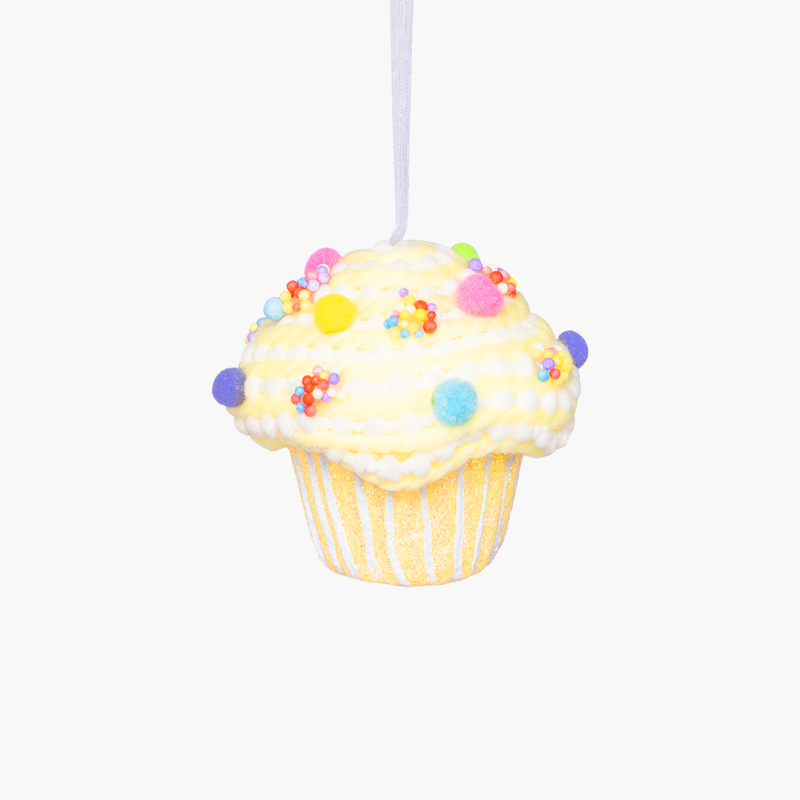 JC HAPPY SUGAR Sarı Cupcake Süs 9x9cm