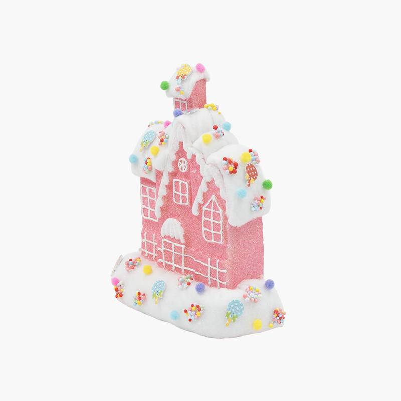 JC HAPPY SUGAR Pembe Şeker Ev Süs 25x31cm