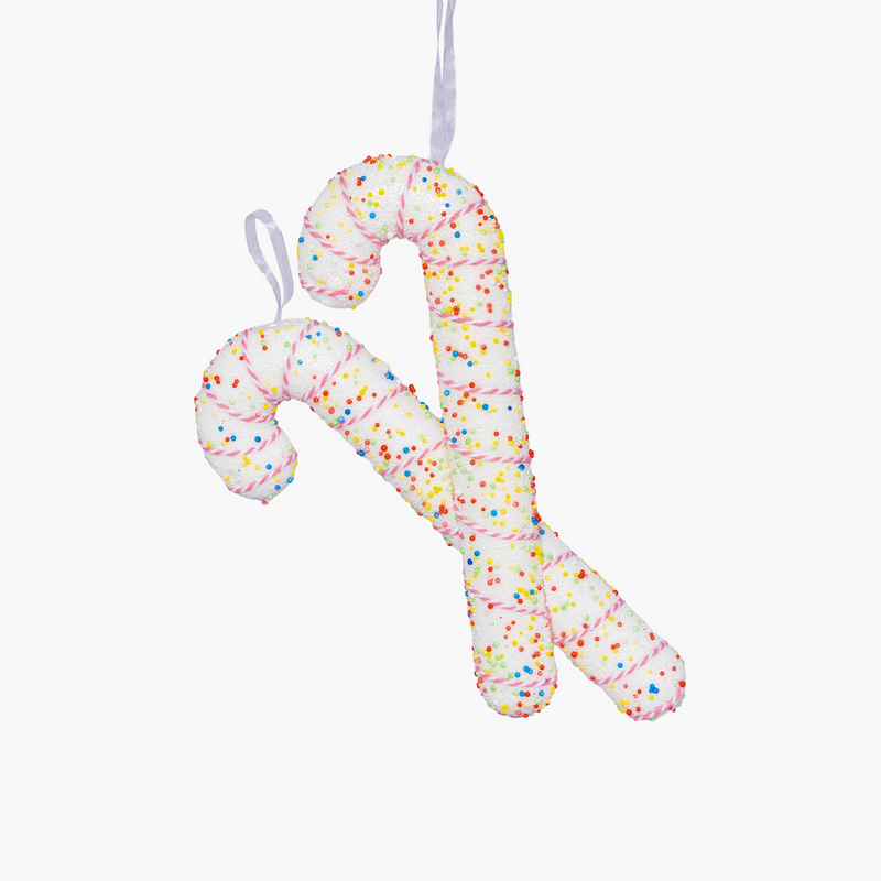JC HAPPY SUGAR Pembe, Beyaz  2'li Baston Şeker Süs 18,5x28cm