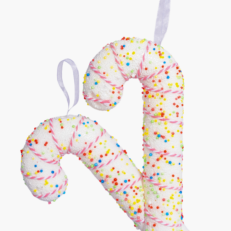 JC HAPPY SUGAR Pembe, Beyaz  2'li Baston Şeker Süs 18,5x28cm