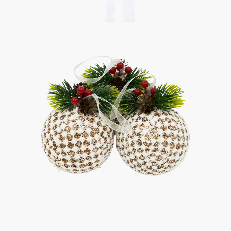 JC Bohem Yuvarlak Ağaç Süsü Seti 8cm (3 Parça)