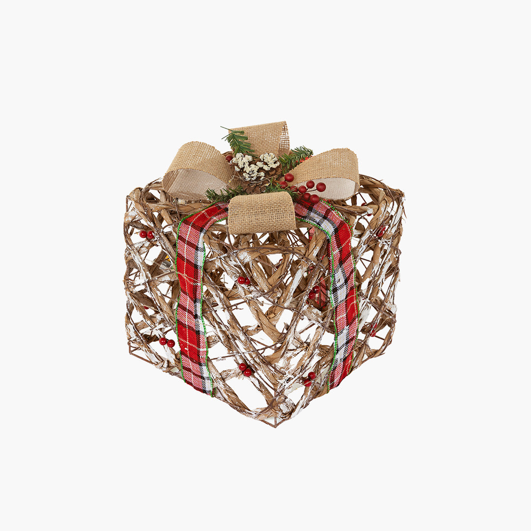 JC Işıklı Kırmızı, Siyah Şeritli Hediye Paket Seti 15+20+25cm (Kendinden Led'li)