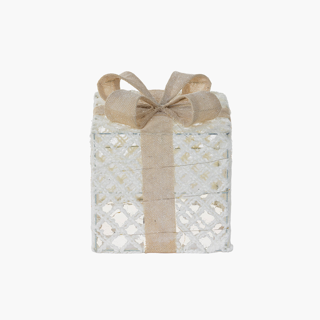 JC Işıklı Altın Şeritli Hediye Paket Seti 15+20+25cm (Kendinden Led'li)