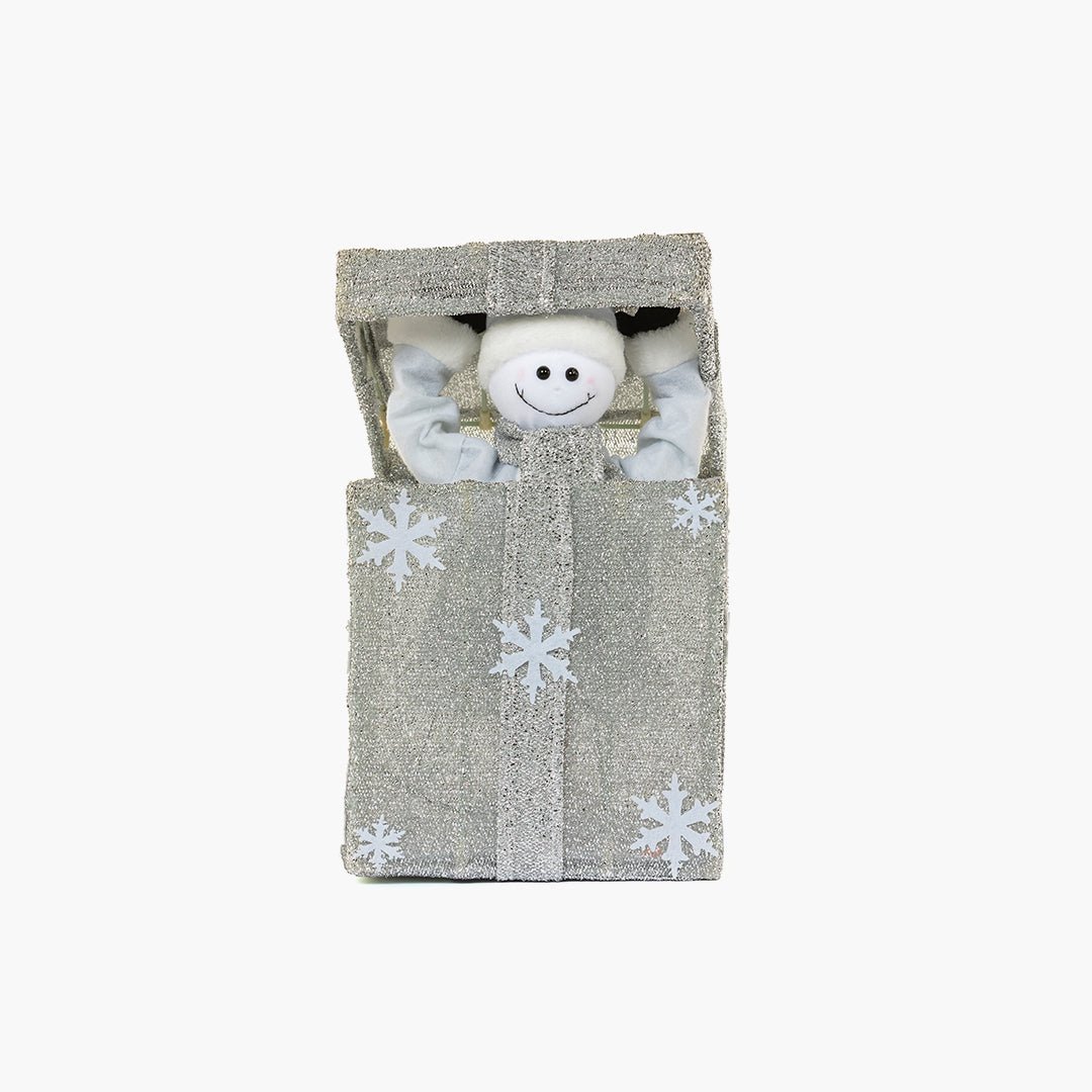 JC Musical and Moving Snowman Silver Gift Package 65cm (with Built-in LED)