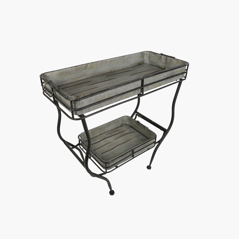Galvanizli Sunum Sehpa 81X38X78cm