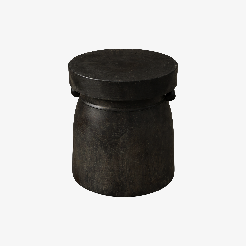 Masai Solid Wood Black Side Table