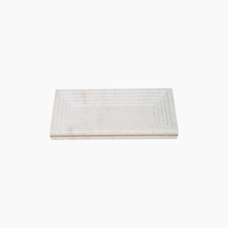Marble Tray White 30X15X2.5cm