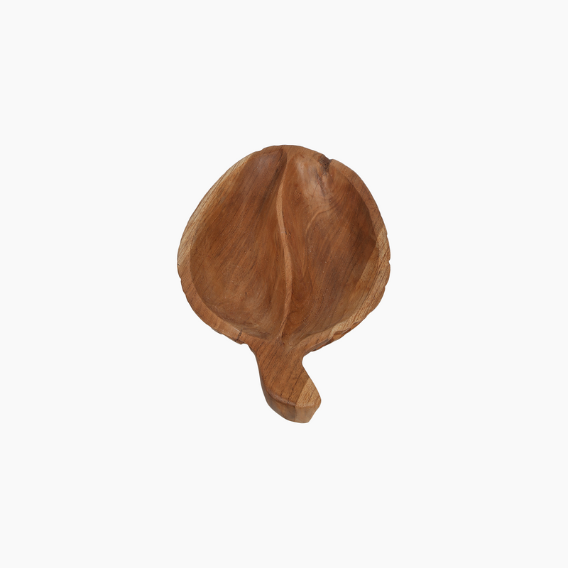 Teak 2-Compartment Bowl 23x15x7cm