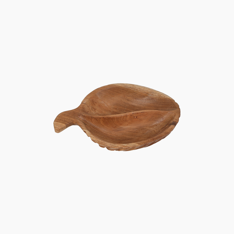 Teak 2-Compartment Bowl 23x15x7cm
