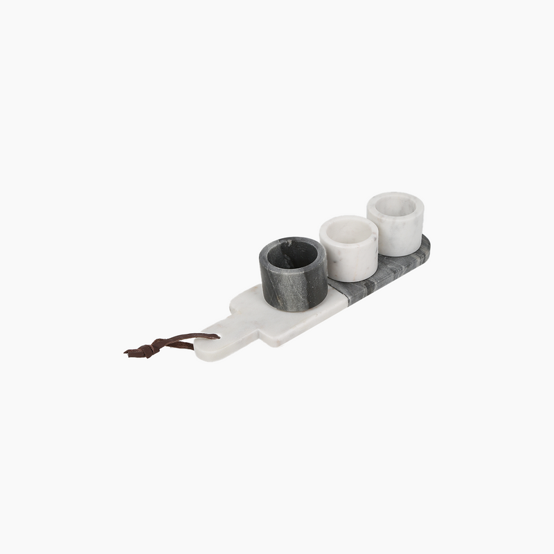 4-Piece Marble Spice Jar Set 32x9x7cm