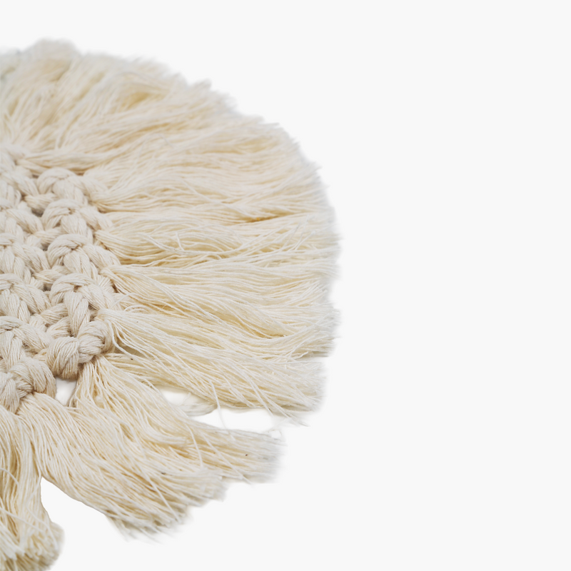 Macrame Round Coaster Cream 20cm