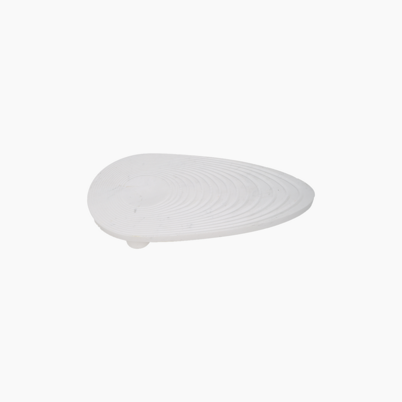 Marble Pedestal Serving Tray White 50x25x9cm