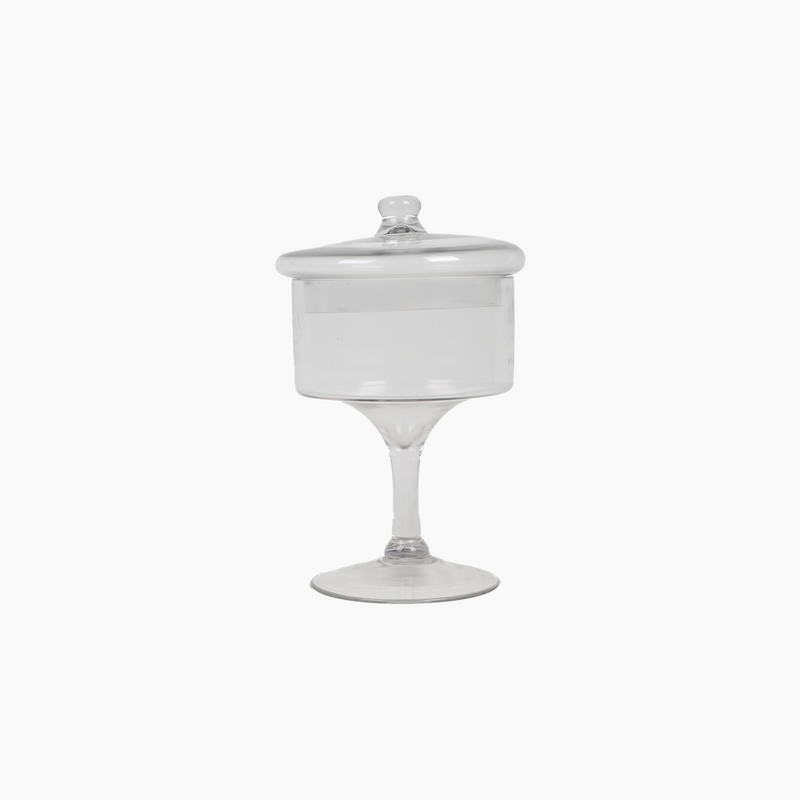 Glass Sugar Bowl with Stand, M 16X14X25cm