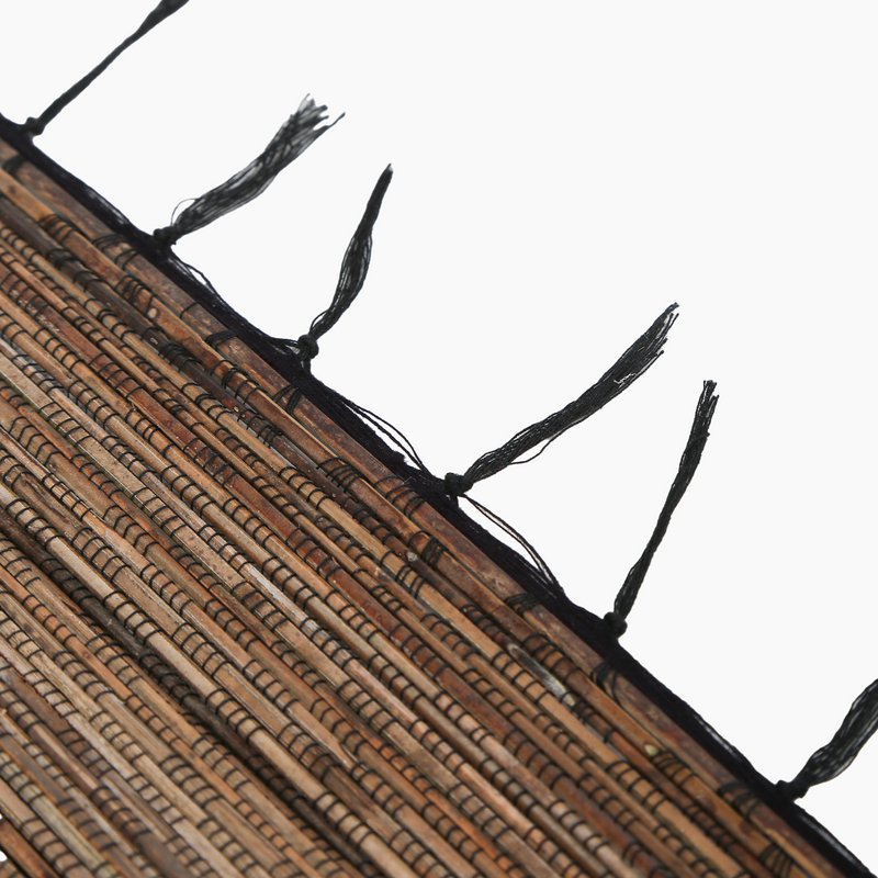 Rectangular Placemat with Black Straw Tassels
