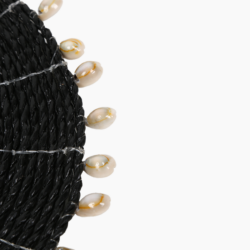 Braided Seashell Black Round Placemat