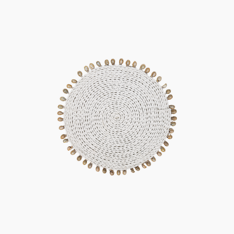 Braided Seashell White Round Placemat