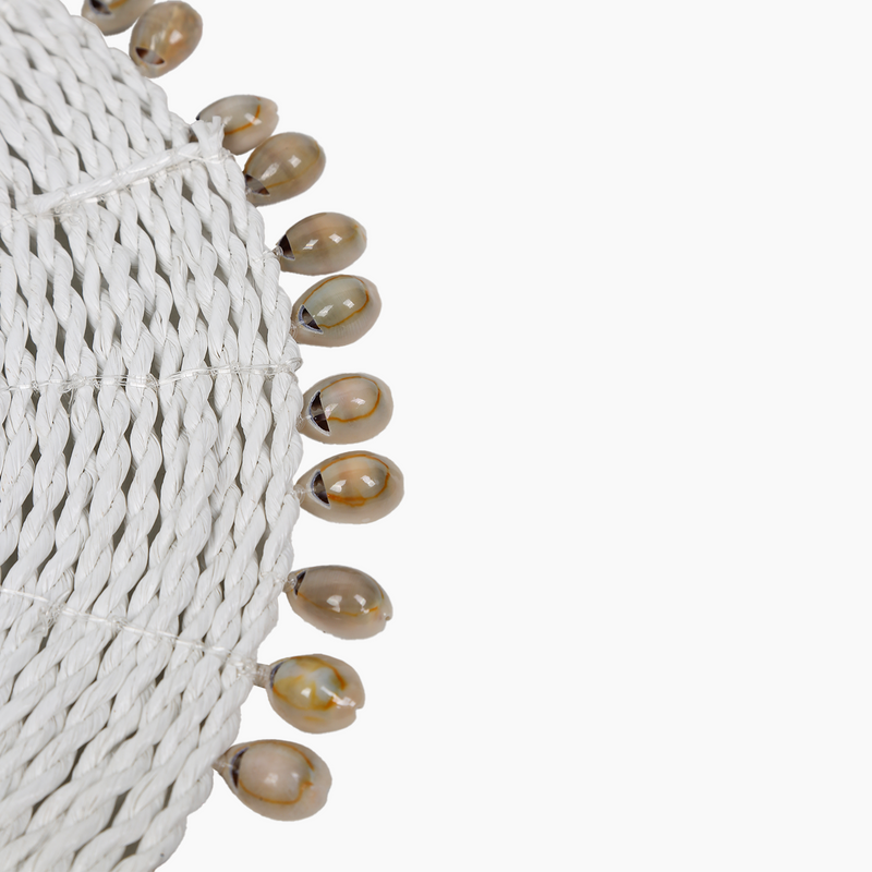 Braided Seashell White Round Placemat