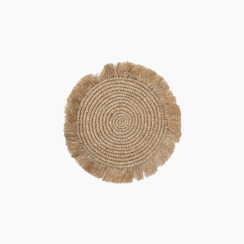Round Placemat with Woven Tassels