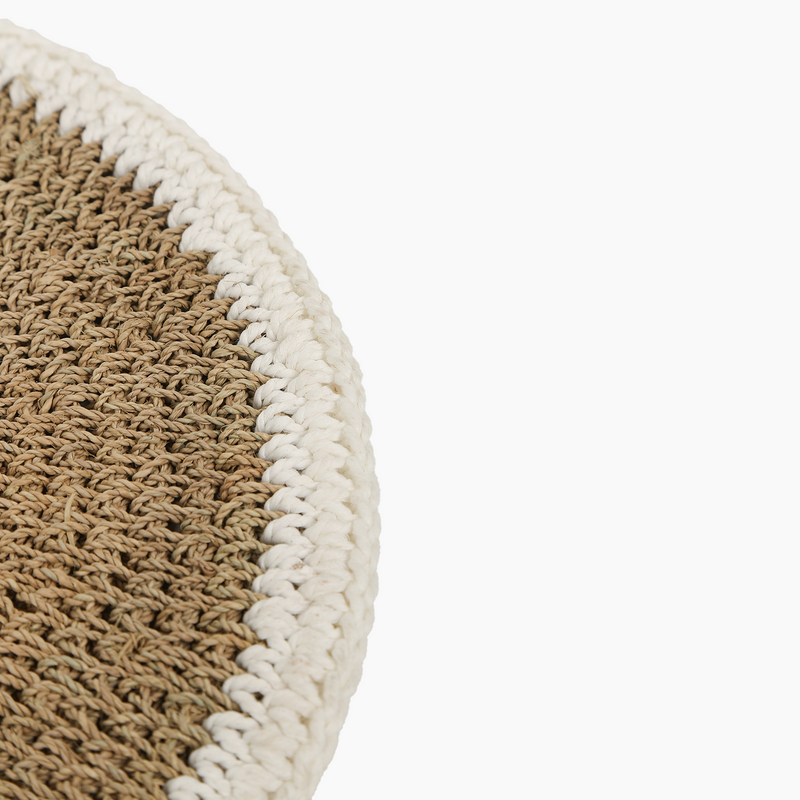 Macrame Round White/Natural Placemat