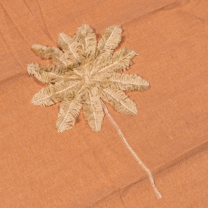 Terracotta Linen Palm Tree Embroidered Runner