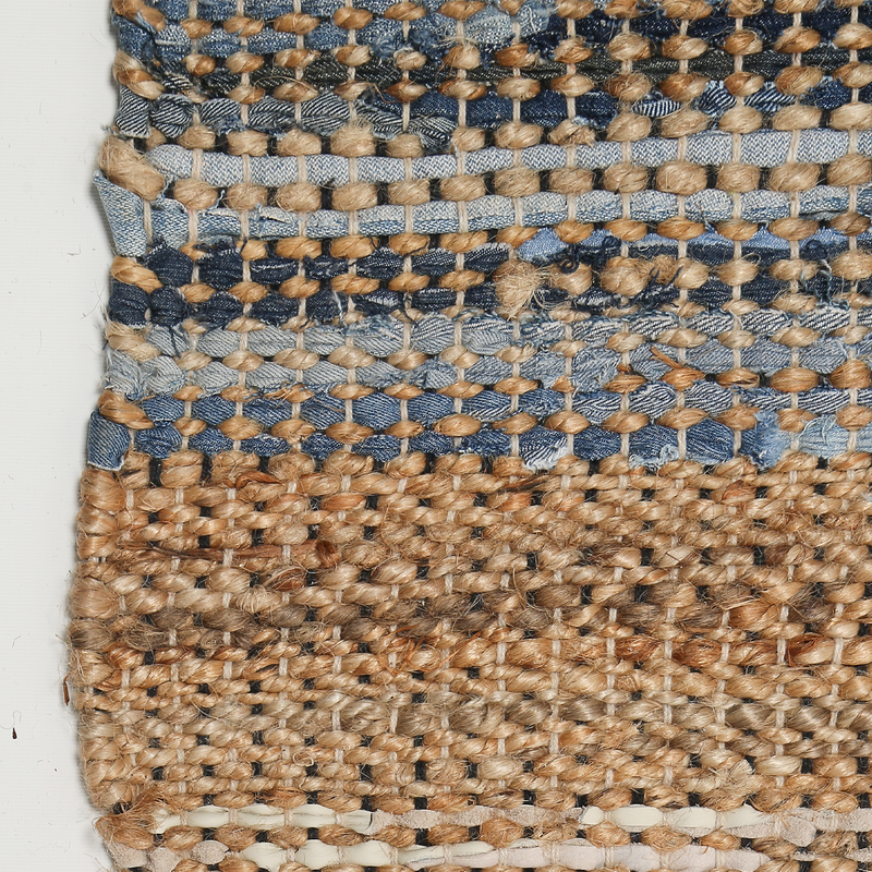 Rosel %10 Pamuk %65 Jüt %25 Deri El Dokuması Halı 120x180 Cm