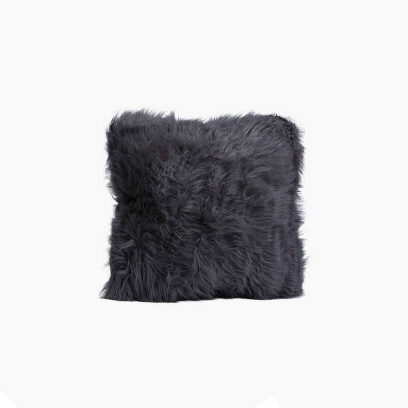 Antrasit Uzun Tüylü Peluş Kırlent 42cm