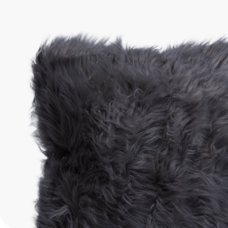 Antrasit Uzun Tüylü Peluş Kırlent 42cm
