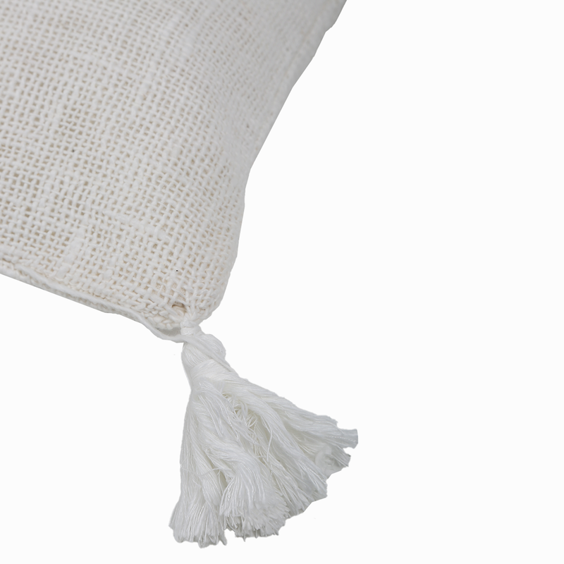 Keten Püsküllü Kare Kirlent 43 cm