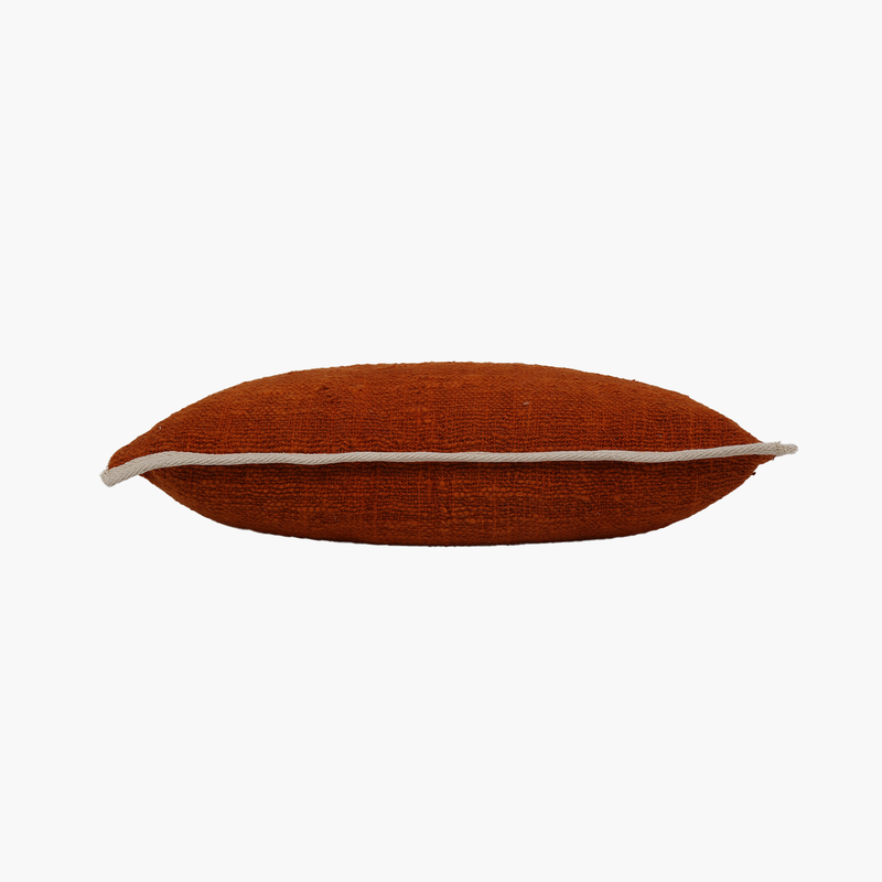 Keten Terracotta Renkli Dikdörtgen Kırlent