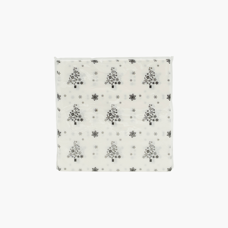 Christmas Peçete Gri Motifli 33cm