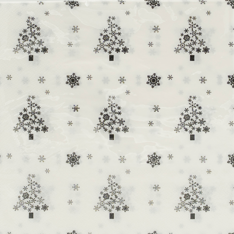 Christmas Peçete Gri Motifli 33cm