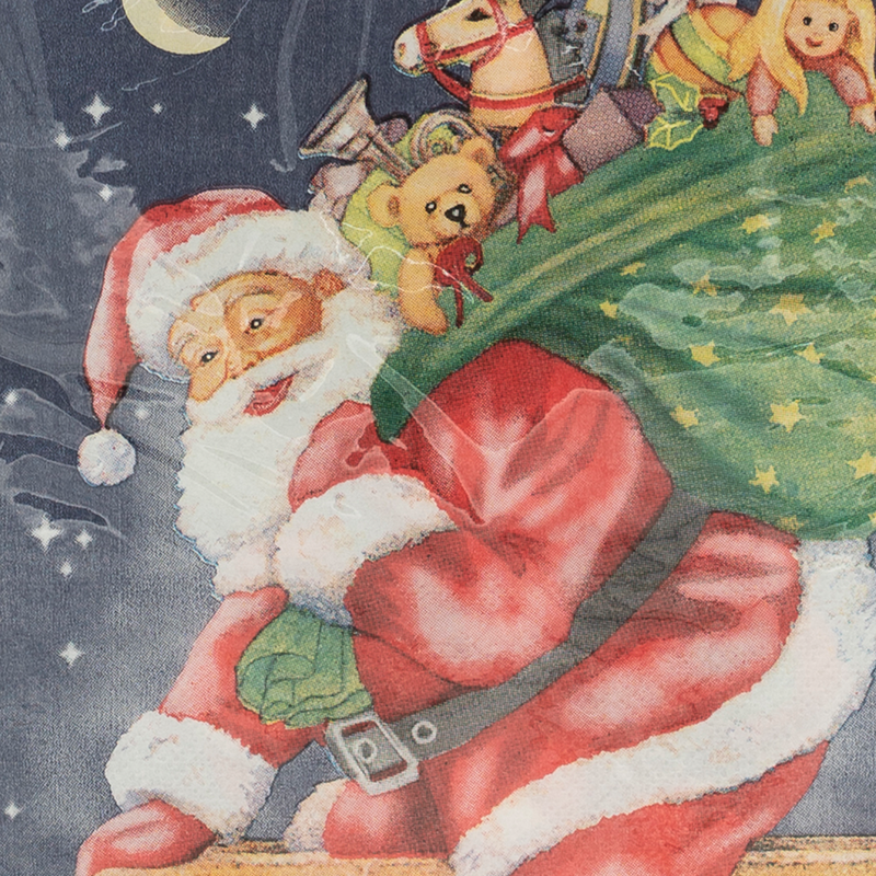 Christmas Peçete Santa'lı Mavi 33cm