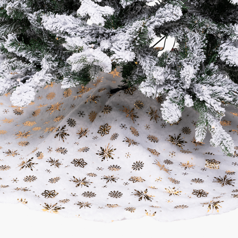 JC Beyaz, Altın Kar Tanesi Peluş Ağaç Altı Örtüsü 90cm