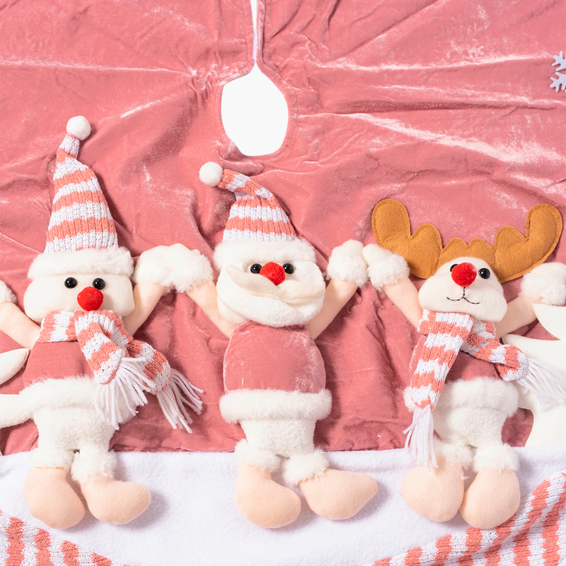 JC  HAPPY SUGAR Pembe Kadifeli Ağaç Altı Örtüsü 120cm