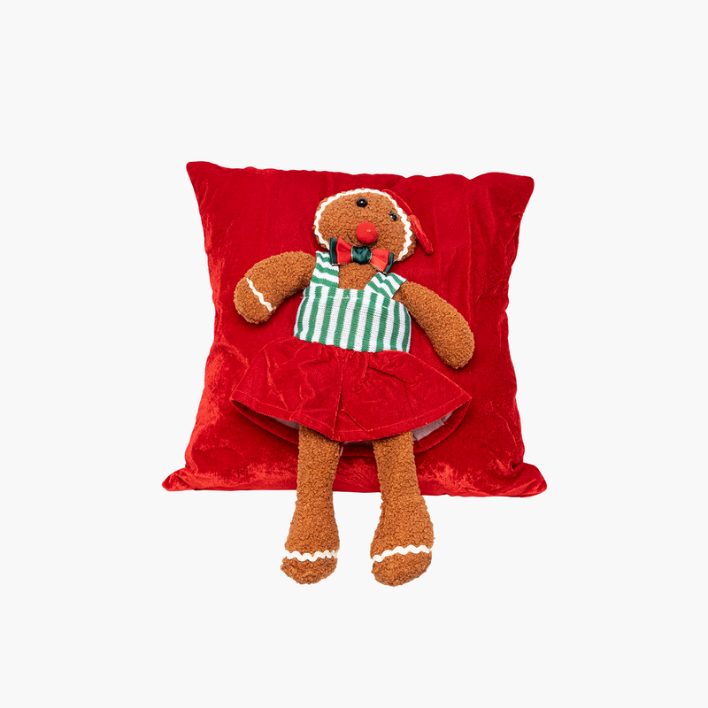 JC  HAPPY SUGAR Kırmızı Kadifeli Cookie Peluş Yastık Kılıf 42cm
