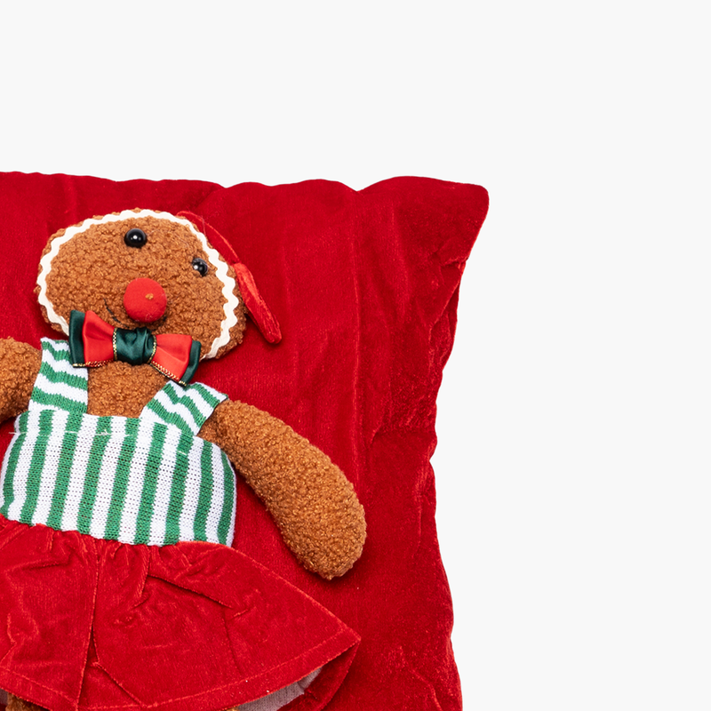 JC  HAPPY SUGAR Kırmızı Kadifeli Cookie Peluş Yastık Kılıf 42cm