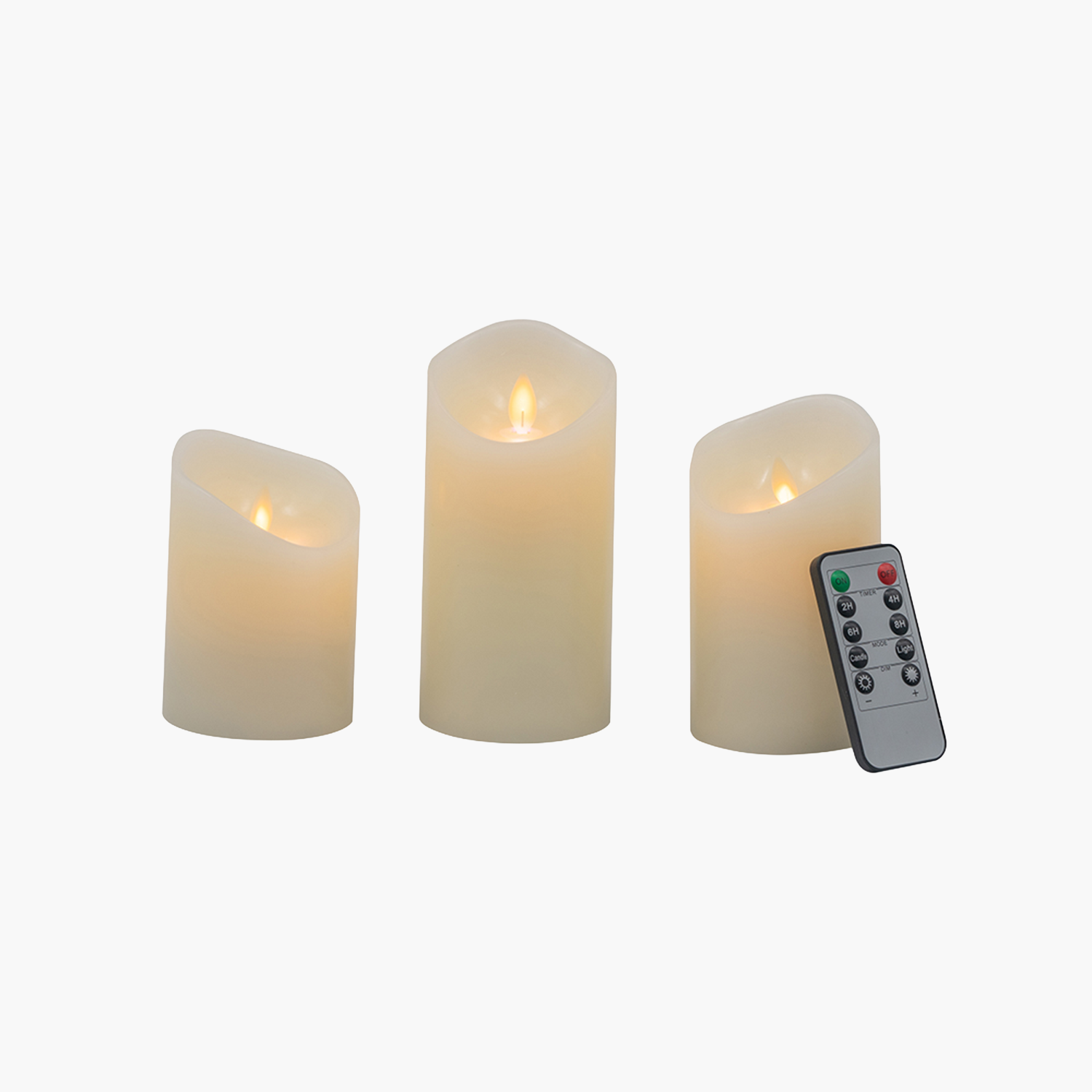 3-Piece LED Candle Set Ivory A