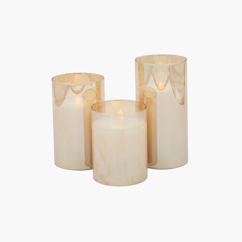 3'lü Led Mum Set Amber