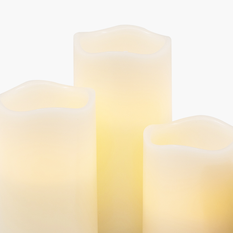 Led Mum Set Ivory B 3'lü