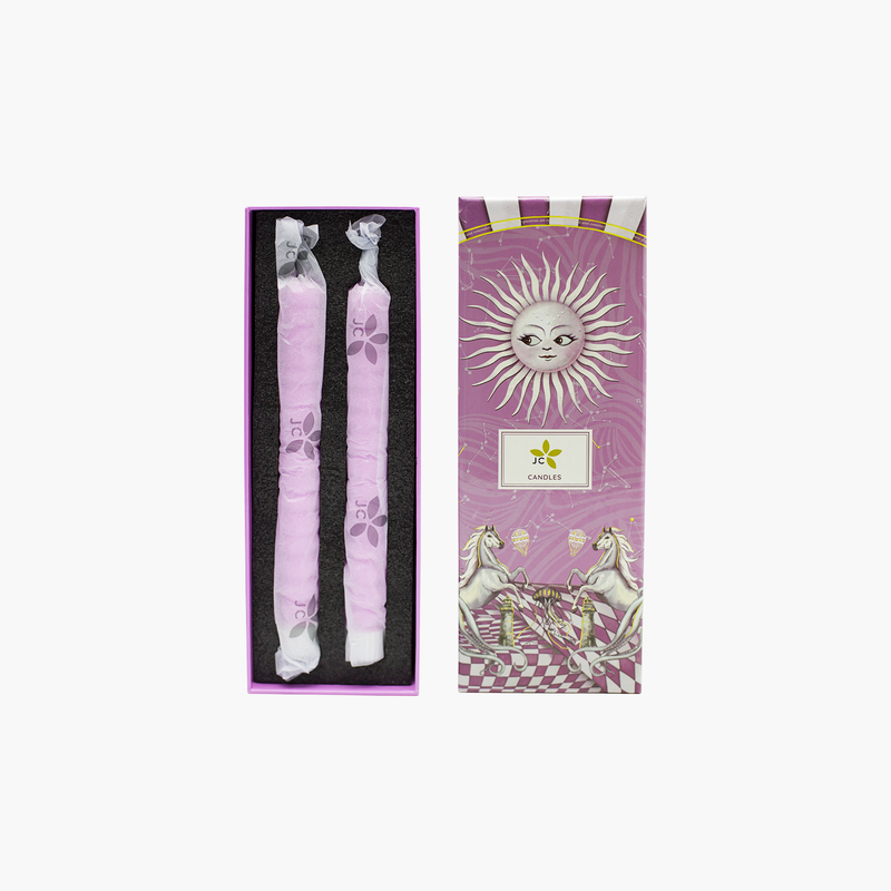 Set Boğumlu Led Işık Pembe Mum 22cm 2'li