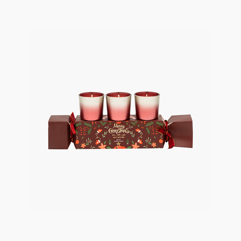 JC X-MAS RED TRIO CANDLE SET