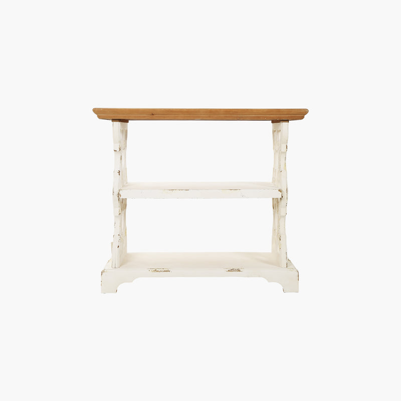 Eskitilmiş Doğal Ahşap Raf Beyaz 90X36X81.5cm