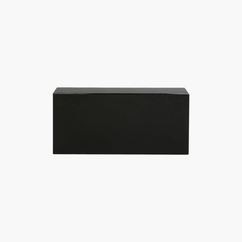 Glass Rectangular Stand Black M 35X35X18.5cm