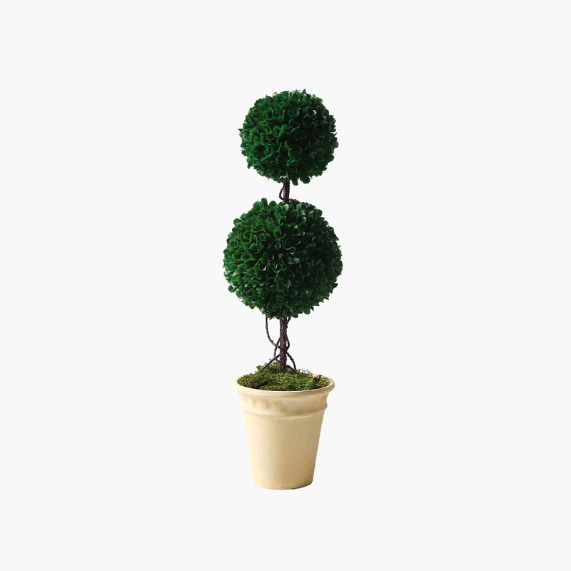 Faux Boxwood Topiary-Double Sphere (18x18x56Cm)