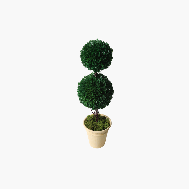 Faux Boxwood Topiary-Double Sphere (18x18x56Cm)